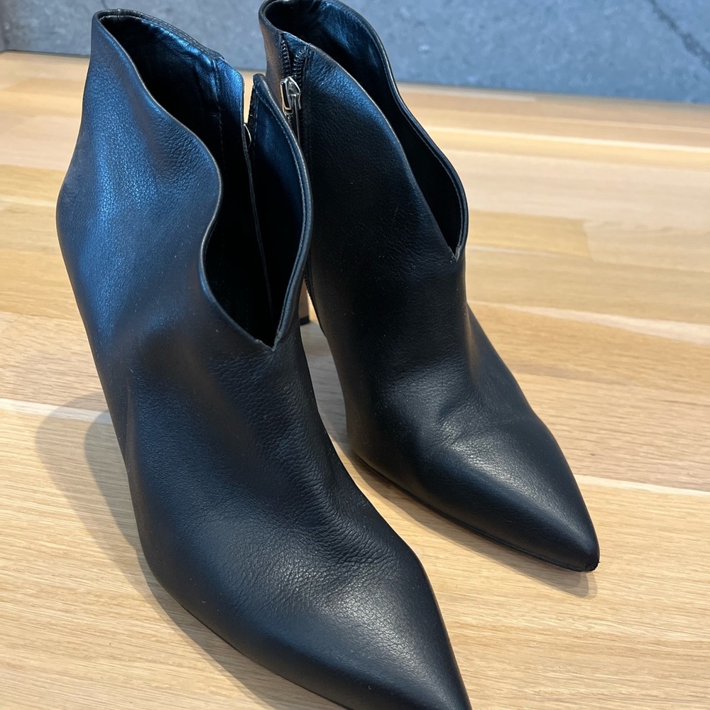 Vince Camuto Black Leather Ankle Boots
